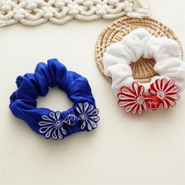 Nouvel An Pony Tails Holder Red Chinese Knot Flannel Gros Intestin Hair Band Accessoires Cross Border Women's All-Match Elastic Hair Ring