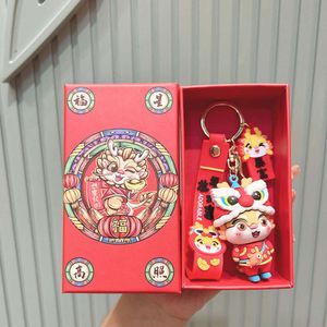 Nieuw jaar van het jaar van de Loong Mascot Doll Key Chain Hendant Schoolbag Doll Pendant Life Year Key Chain Cartoon