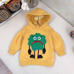 Nieuwe gele hoodie voor baby's van hoge kwaliteit kindertrui maat 100-160 kindertrui met cartoonpatroondruk 25 oktober
