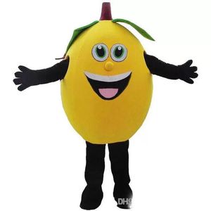 Nouveaux costumes de mascotte de citron jaune costumes de mascotte de fruits Costumes d'Halloween Fête de Noël Taille adulte Déguisements