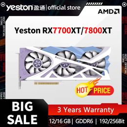 Nuevo Yeston RX 7700XT 12G D6 / RX 7800XT 16G D6 tarjeta gráfica Gaming GPU placa de vídeo