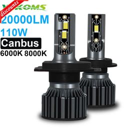Nuevas luces de coche YHKOMS Canbus H4 LED H7 20000LM H11 lámpara LED para bombillas de faros delanteros de coche H1 H3 H9 9005 9006 HB3 HB4 5202 9007 H13 niebla 12V
