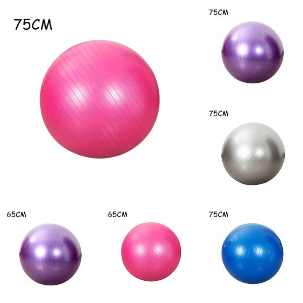 Nuevas pelotas de yoga Pelotas de fitness Pelota de yoga PVC engrosado Ejercicio a prueba de explosiones Gimnasio en casa Equipo de Pilates Bola de equilibrio 45 cm / 55 cm / 65 cm / 75 cm