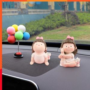 Nieuwe yoga cartoon bureaubladdecoratie ornamenten voor meisjes creatieve geschenken hars ambachten kinderkamer decoratie schattige auto -accessoires