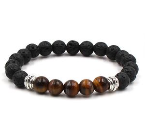 Nieuwe Yoga Lava Rock Beaded Strands Armbanden Turquoise Verwering Agaat Vergulde Armbanden voor Dames Mannen Gift Gratis schip