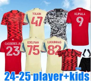 New York 24-25 Jerseys de football rouge Burke Luquinhas Vanzeir Amaya Nealis Tolkin Morgan Bulls 24 25 Football Men Kids Shirt