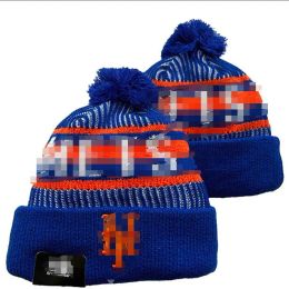 New York Beanie Mets Bonnets Équipe de Baseball Nord-Américaine Patch Latéral Hiver Laine Sport Tricot Chapeau Crâne Casquettes A1