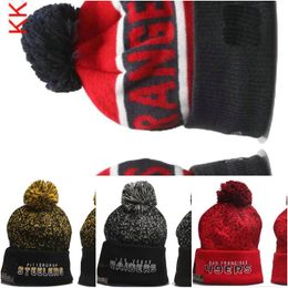 NEW YORK Beanie North American Hockey Ball Team Side Patch Winter Wool Sport Knit Hat Skull Caps a2