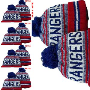 New York Beanie North American Hockey Ball Team Side Patch Winter Wool Sport Gebreide hoed Skull Caps
