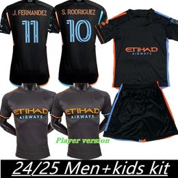 NUEVA CIUDAD DE NUEVA YORK FC 2024 Jersey Kid Kit Men Mor League 24 25 Camisa de fútbol Inicio primario NYCFC Sky Blue Away Black Toses Magno Fernández Rodríguez Keaton