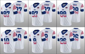 New York''Giants''Men 8 Daniel Jones 26 Saquon Barkley 10 Eli Manning Femmes Jeunes Blanc Independence Day Jersey