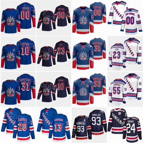 New York Hockey''Nhl''Rangers 23 Adam Fox Jersey Reverse Retro 20 Chris Kreider 13 Alexis Lafrenière 24 Kaapo Kakko 31 Igor Shesterkin 10