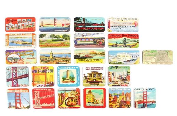 New York San Francisco Paris London City Souvenirs Maignants Réfrigérateur Ensemble de 24 Magnetic Fridge Aimant Home Decoration Accessori3102036