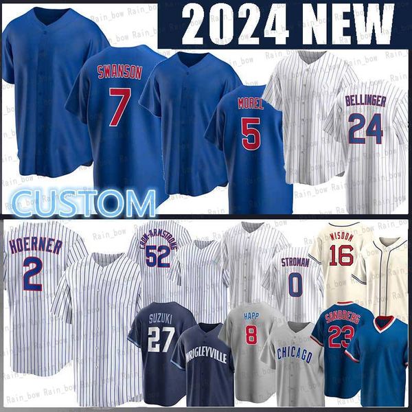 7 Dansby Swanson Christopher Morel Baseball Jerseys Marcus Stroman Nico Hoerner Ian Happ Seiya Suzuki Patrick Wisdom Pete Crow-Armstrong Bellinger Marcus Stroman