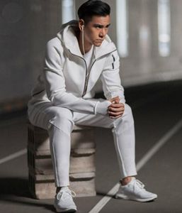 nouveaux costumes de sport pour hommes à capuche noir blanc survêtements veste à capuche hommes / femmes coupe-vent fermeture éclair sportwear mode ZNE veste à capuche + pantalon