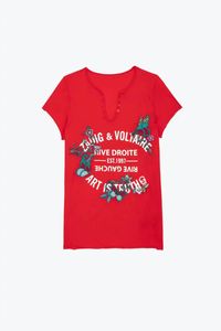 Nieuwe Zadig Voltaire Dames Designer T-shirt Mode Tij Slanke Klassieke Stijl Hot Letter Vintage Print Casual Veelzijdige Zomer Katoen Korte Mouwen T-shirt Polo's Trend Tops