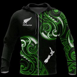Nieuw -Zeeland Aotearoa Tattoo 3d Full -geprinte unisex Deluxe hoodie mannen sweatshirt streetwear zip pullover casual jas tracksuit