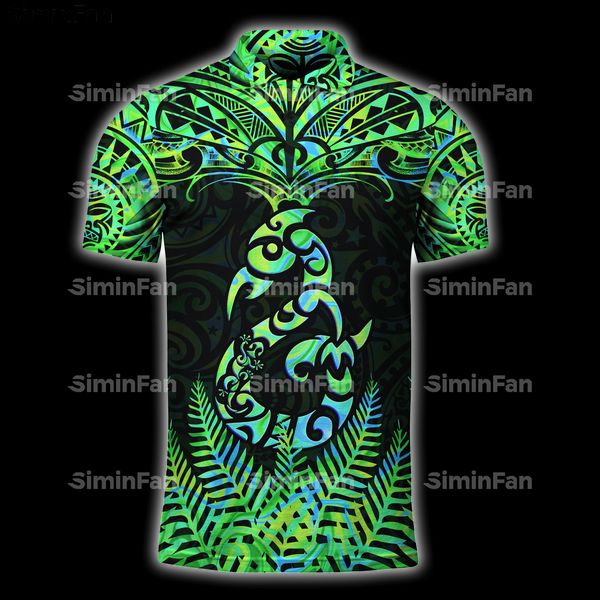 Néo-Zélande Fern Tattoo 3D Men de polo imprimé complet TEE SUMME MALON UNISEX FEMME TOPVEAR STREET CASSORATION