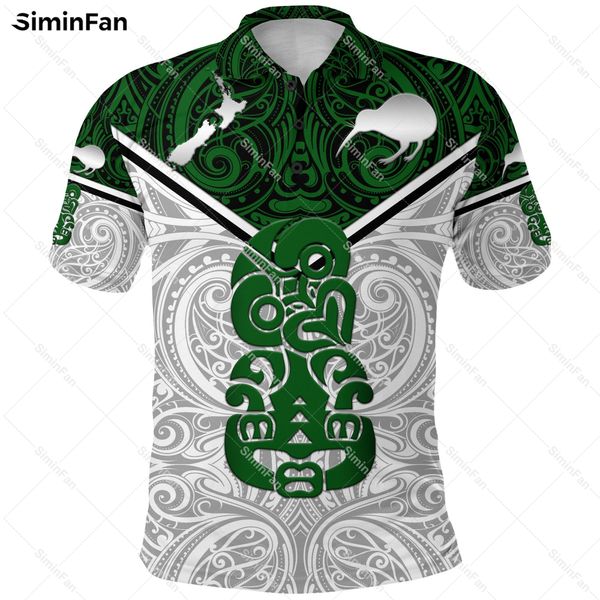 NUEVA ZELANDA Silver Fern Rugby Maori 3D Camisas para hombres impresos Polos Masculino Masculino Unisex Summer Tennis Camiseta Femenina Tops casuales