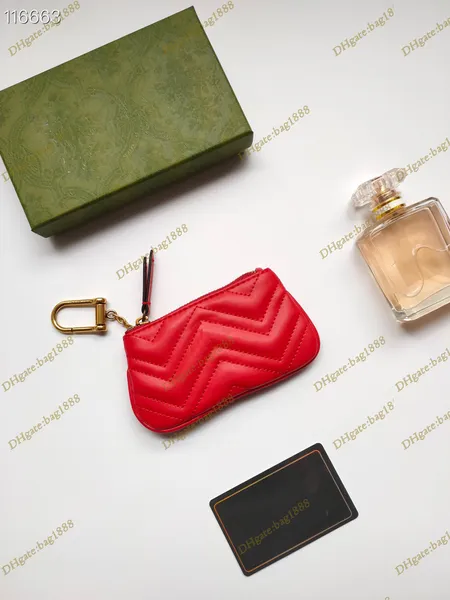 Nouveau Zero Wallet Luxury Designer Bag Fashion Leather Embroidery Wave Pattern PVC Splice Key Bag