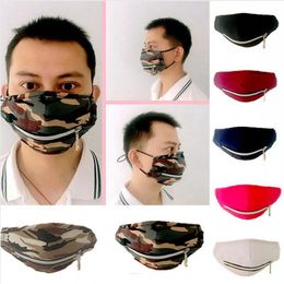 Nouveau Zipper Designer Masque Respirant Anti-poussière Cyclisme Bouche Couverture Hommes Femmes Lavable Réutilisable Masque De Protection DDA295