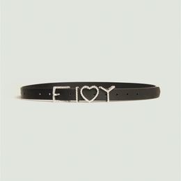 Nieuwe zirkoonset Love Cowhide Belt Star Same Hot Girl Metal Shining Fashion Taille SEAL -accessoires