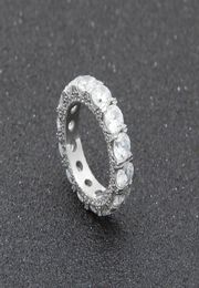 NIEUWE ZIRCONIA CUBAN 1ROW CIRCLE RING MICRO PAVE CZ COPER SIERADE GOUD EN SILVER TENNIS RINGS2186598