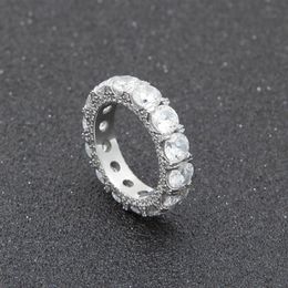 NIEUWE Zirconia Cubaanse 1Row Cirkel Ring Micro Pave CZ Koperen Sieraden Goud En Zilver Tennis Rings303c