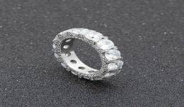 NIEUWE Zirconia Cubaanse 1Row Cirkel Ring Micro Pave CZ Koperen Sieraden Goud En Zilver Tennis Ringen5259726