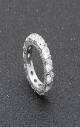 NIEUWE Zirconia Cubaanse 1Row Cirkel Ring Micro Pave CZ Koperen Sieraden Goud En Zilver Tennis Ringen5779996