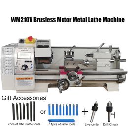 New1100W Borstelloze WM210V Draaibank Machine Mini Metalen Draaibank Machine 8X 16