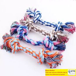 Jouets pour chiens de 17cm, fournitures pour animaux de compagnie, chat, chiot, coton tissé, nœud à mâcher, jouet Durable, corde en os tressée, outil amusant