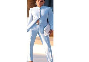 NEW2021 Fashion Light Blue Womens Business Cost Femme Office Uniform Pantal Formal Pantals For Weddings Ladies Tableser Suit1562377