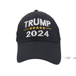 new2024 Trump Hat Cotton Sunscreen Baseball Cap met verstelbare gespen borduurbrieven USA Cap Red Black Color Outdoor EWA5247