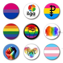 NEW4.4 * 4.4cm Tinplate Rainbow Badge Party Fournitures LGBT Broche Lgbtq Stuff Accessoires EWD7646