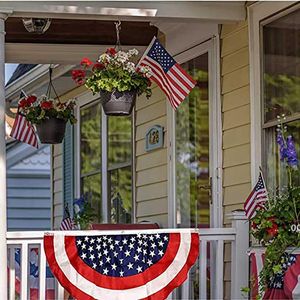 New45*90cm Flaros en forma de fanáticos Bunting Patriótico Bunting Banner American Flag Stars and Stripes USA 4 de julio R Día de los Caídos y Independencia EWD7478