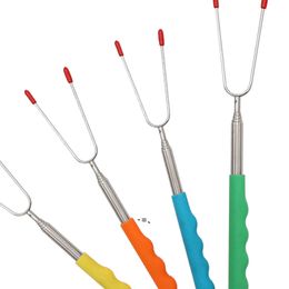 NEW5PCS / Set Duurzame BBQ-vorken Gemakkelijk te dragen Hit Color Telescoping Barbecue Marshmallow Roosting Sticks Outdoor Rre11514