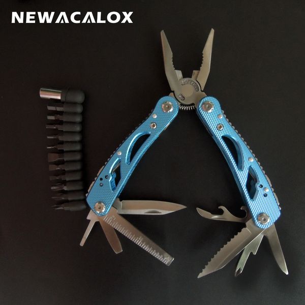 NEWACALOX Multitool Pinces Couteau de poche Pinces Kit Tournevis Multi-outil pour Survie Camping Chasse Pêche et Randonnée Y200321