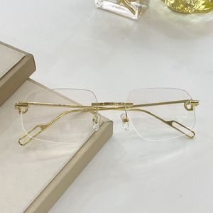 Newarrival Designer CT0113 Unisexe Bigface Unisexe Rimless Sunglasses Cadre 59-20-140 pour les verres de prescription Gold Silver Full-Set Case 2785