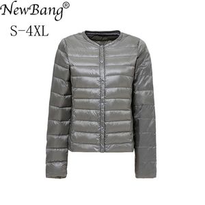 NewBang Marque Femmes Doudoune Ultra Léger Doudoune Femmes Col-moins Manteau Plume Léger Portable Mince Mince Vestes LJ201021