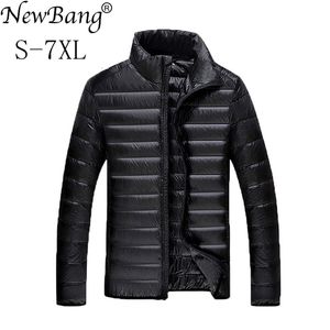 Bang Plus 5XL 6XL 7XL Duck Down Jacket Men's Feather Ultralight Down Jacket For Men Park Outwear Con Carry Bag Overcoat 201210