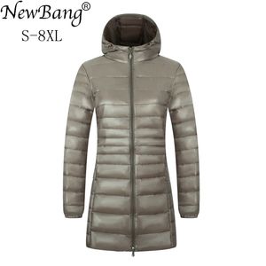 Newbang veste femme grande taille longue ultra légère doudoune femme hiver chaud coupe-vent léger vers le bas manteau lj201021