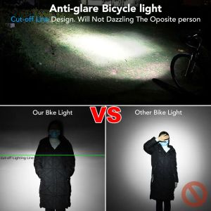 NEWBOLER BICYLY Light Front 10000mAh Bike Light 6000Lumen Arectrage de lampe de poche imperméable USB CHARGEM