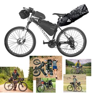 Newboler Bike Waterdichte fietszadeltas Reflecterend grote capaciteit opvouwbare staart achterzak fietsen mtb trunk pannier zwart