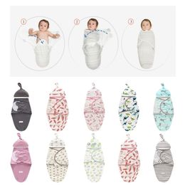 Pasgeboren Baby 0-3 Maand Swaddle Sets Wrap Infant Slaapzak met Hoed Muslin Deken Kinderen Slaap Katoen Dier Slaapzak LJ201014