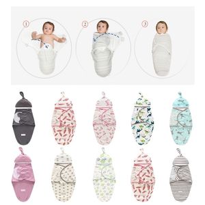 Pasgeboren Baby 0-3 Maand Swaddle Sets Wrap Infant Slaapzak met Hoed Muslin Deken Kinderen Slaap Katoen Dier Slaapzak LJ201014