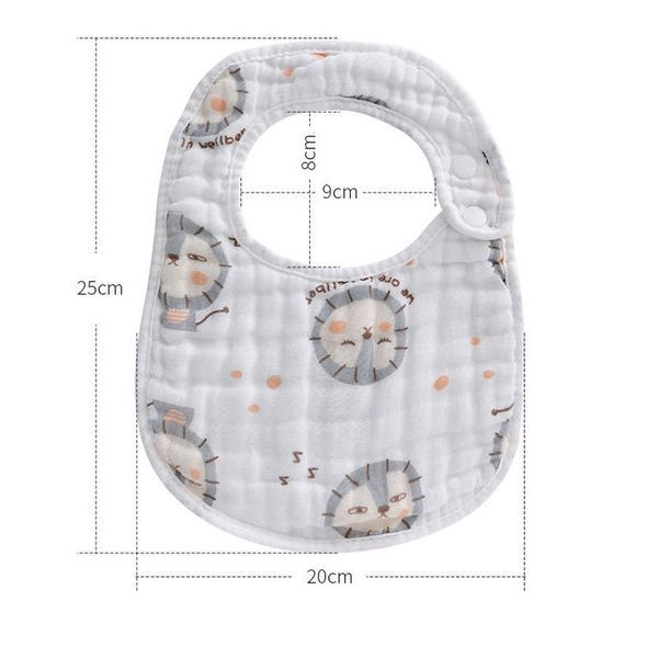 Bavoirs pour nouveau-né, serviette de salive, sac mâle et femelle, fleur douce et fine, type U, alimentation à 360 degrés pour enfants, sac de repas en coton imperméable à l'eau, sacs de mélange de gaze à 8 couches