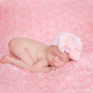 Recién nacido bebé gran arco sombrero gorras suave algodón cálido headwrap moda bowknot encabezado tapa para infante lindo cabeza de cabeza para niños accesorios para el cabello KBH37