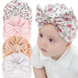 Nouveau-né bébé arcs casquettes chapeaux solide fleur nœud papillon bébé floral chapeau enfants casquette jolies filles photographie accessoires bonnet turban infantile chapeau de plage coiffe
