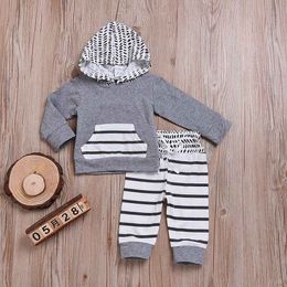 Pasgeboren baby jongens kleding set 2 stks streep tops + broek outfits kleding set pasgeboren kleding baby conjunto infantil roupa